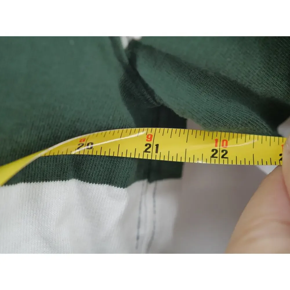 J Crew Always Sweatshirt Men's M Green White Blue Stripe Cotton Preppy Crew Neck